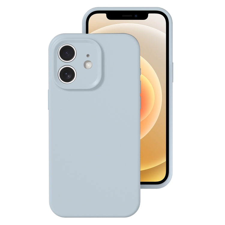 For iPhone 12 Precise Hole Liquid Silicone Jelly Color Full Coverage Phone Case