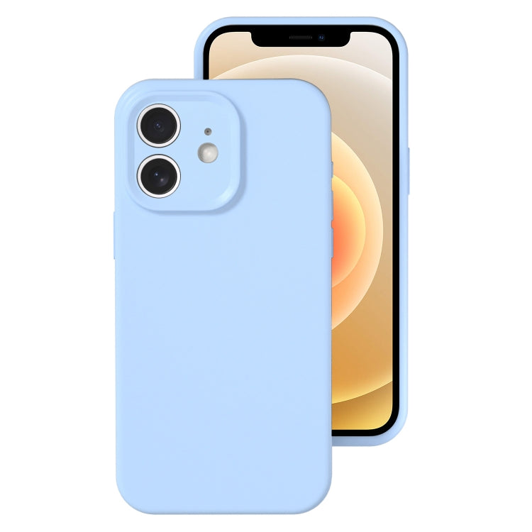 For iPhone 12 Precise Hole Liquid Silicone Jelly Color Full Coverage Phone Case