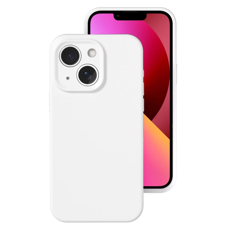 For iPhone 13 Precise Hole Liquid Silicone Jelly Color Full Coverage Phone Case