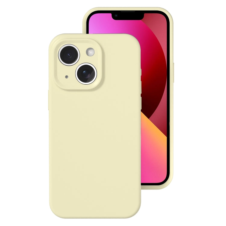 For iPhone 13 Precise Hole Liquid Silicone Jelly Color Full Coverage Phone Case