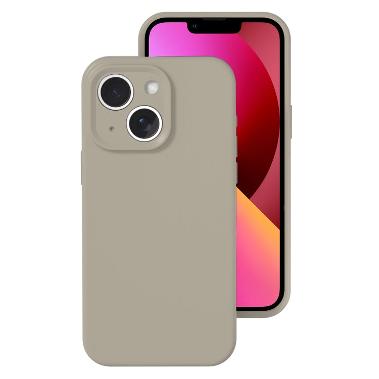 For iPhone 13 Precise Hole Liquid Silicone Jelly Color Full Coverage Phone Case