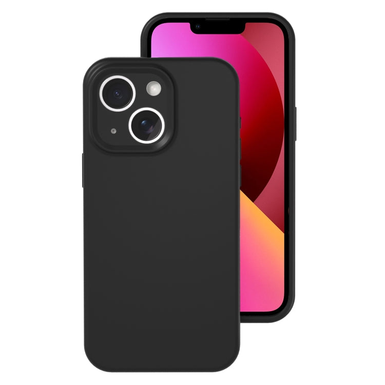 For iPhone 13 Precise Hole Liquid Silicone Jelly Color Full Coverage Phone Case