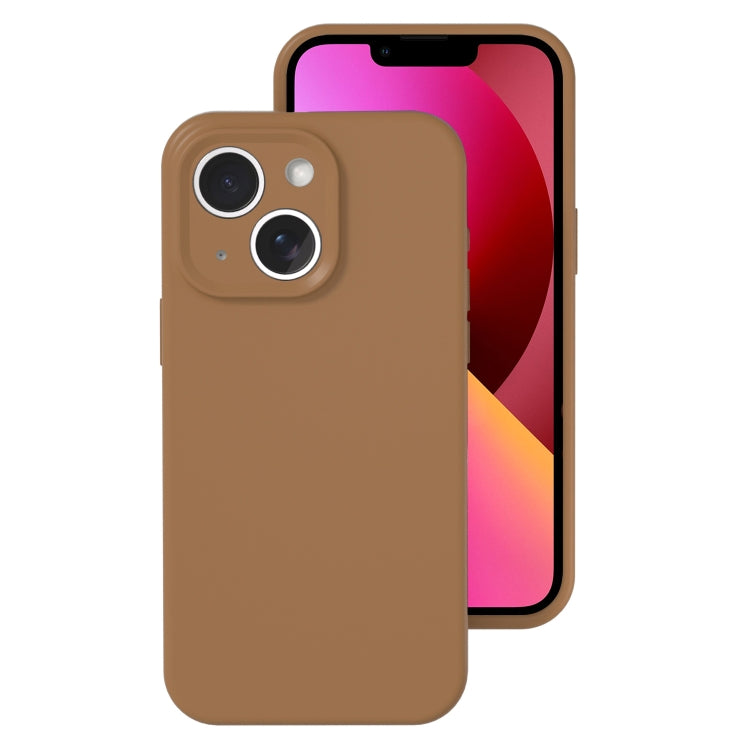 For iPhone 13 Precise Hole Liquid Silicone Jelly Color Full Coverage Phone Case