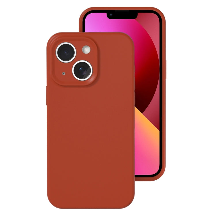 For iPhone 13 Precise Hole Liquid Silicone Jelly Color Full Coverage Phone Case