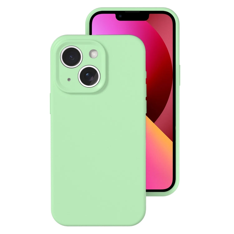 For iPhone 13 Precise Hole Liquid Silicone Jelly Color Full Coverage Phone Case