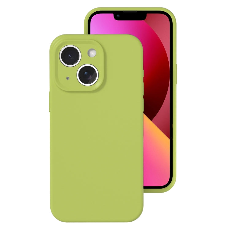 For iPhone 13 Precise Hole Liquid Silicone Jelly Color Full Coverage Phone Case