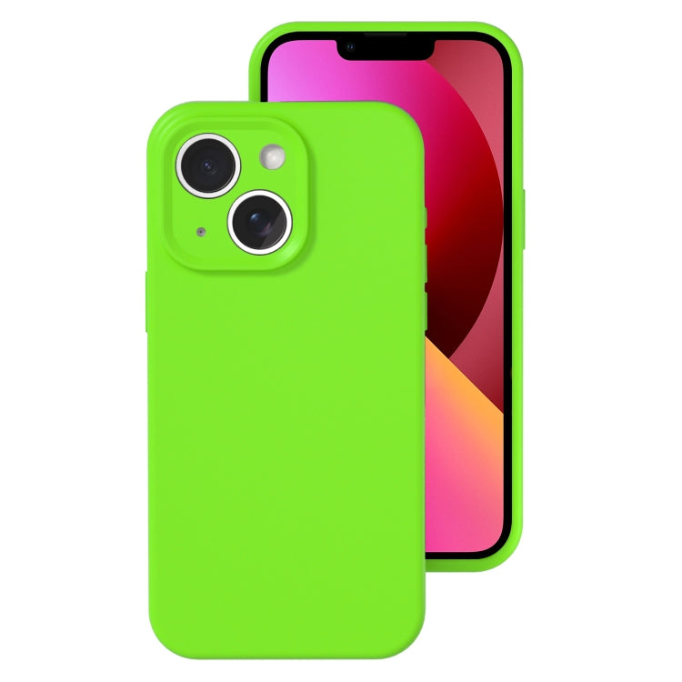 For iPhone 13 Precise Hole Liquid Silicone Jelly Color Full Coverage Phone Case