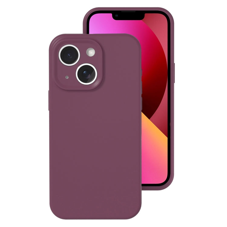 For iPhone 13 Precise Hole Liquid Silicone Jelly Color Full Coverage Phone Case