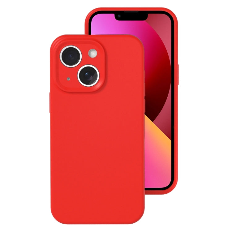 For iPhone 13 Precise Hole Liquid Silicone Jelly Color Full Coverage Phone Case