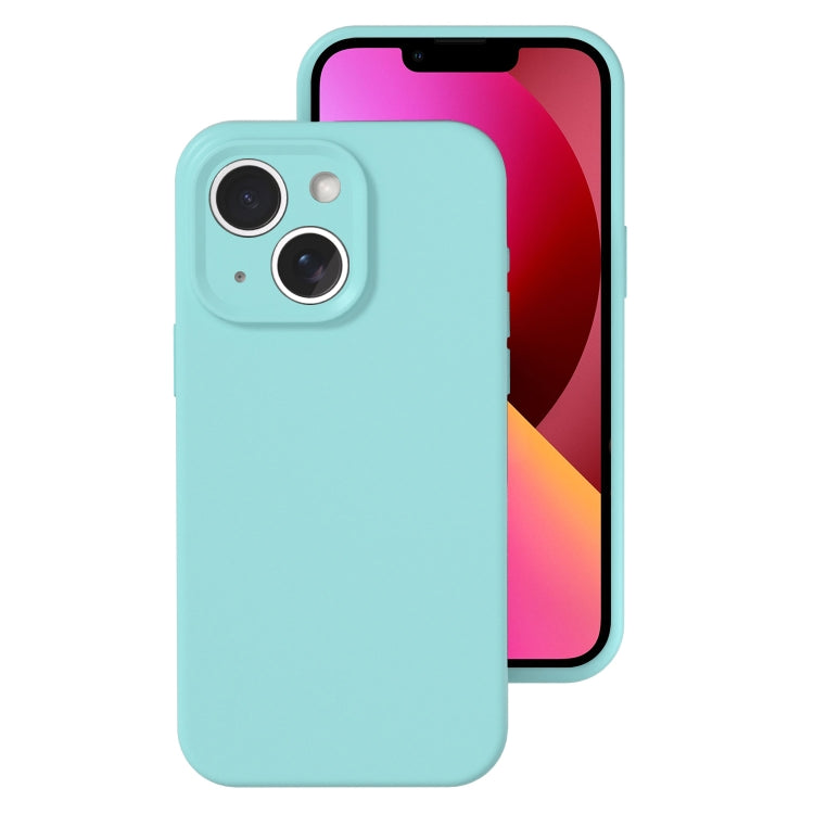 For iPhone 13 Precise Hole Liquid Silicone Jelly Color Full Coverage Phone Case