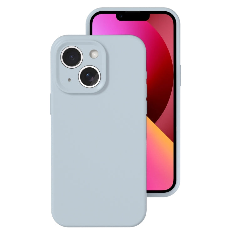 For iPhone 13 Precise Hole Liquid Silicone Jelly Color Full Coverage Phone Case