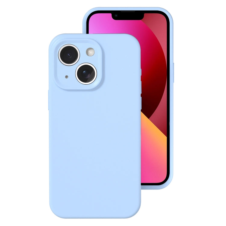 For iPhone 13 Precise Hole Liquid Silicone Jelly Color Full Coverage Phone Case