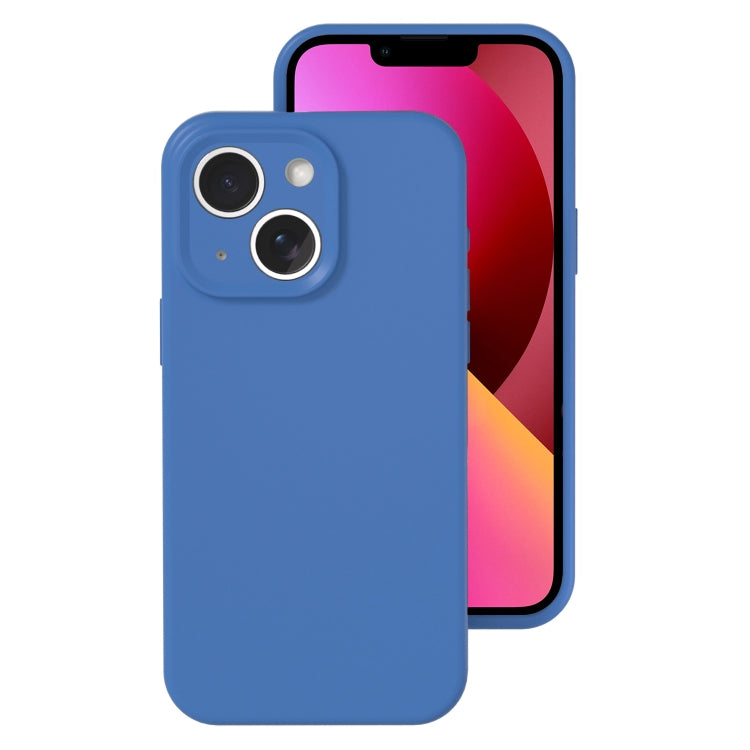 For iPhone 13 Precise Hole Liquid Silicone Jelly Color Full Coverage Phone Case