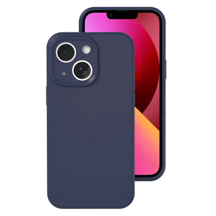 For iPhone 13 Precise Hole Liquid Silicone Jelly Color Full Coverage Phone Case