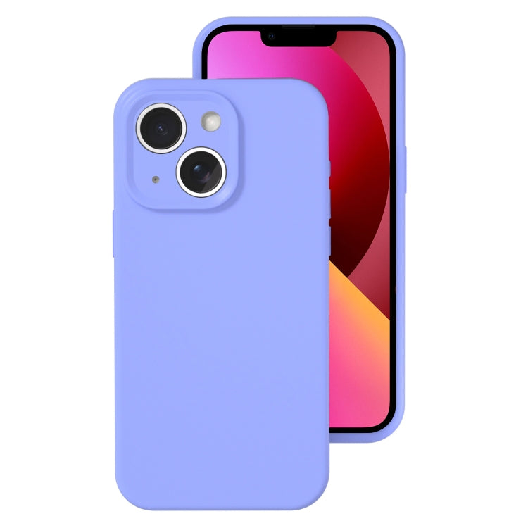 For iPhone 13 Precise Hole Liquid Silicone Jelly Color Full Coverage Phone Case