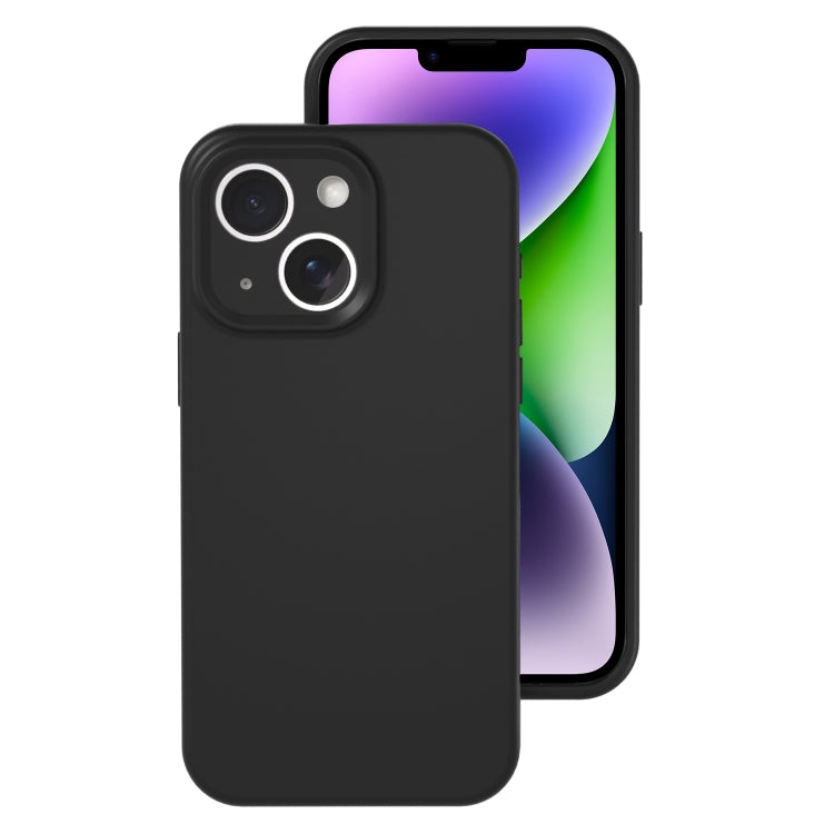 For iPhone 14 Precise Hole Liquid Silicone Jelly Color Full Coverage Phone Case