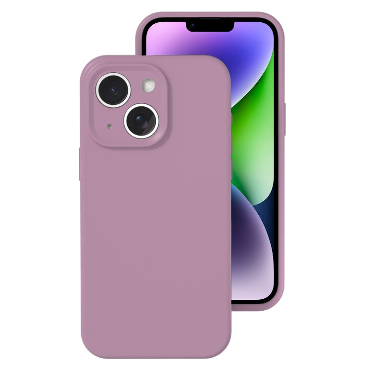 For iPhone 14 Precise Hole Liquid Silicone Jelly Color Full Coverage Phone Case
