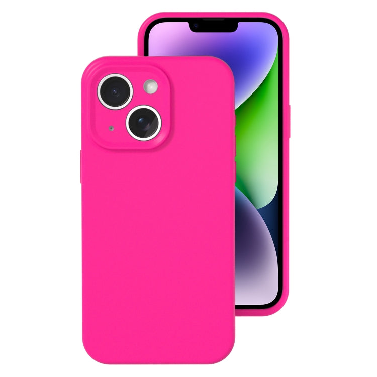 For iPhone 14 Precise Hole Liquid Silicone Jelly Color Full Coverage Phone Case