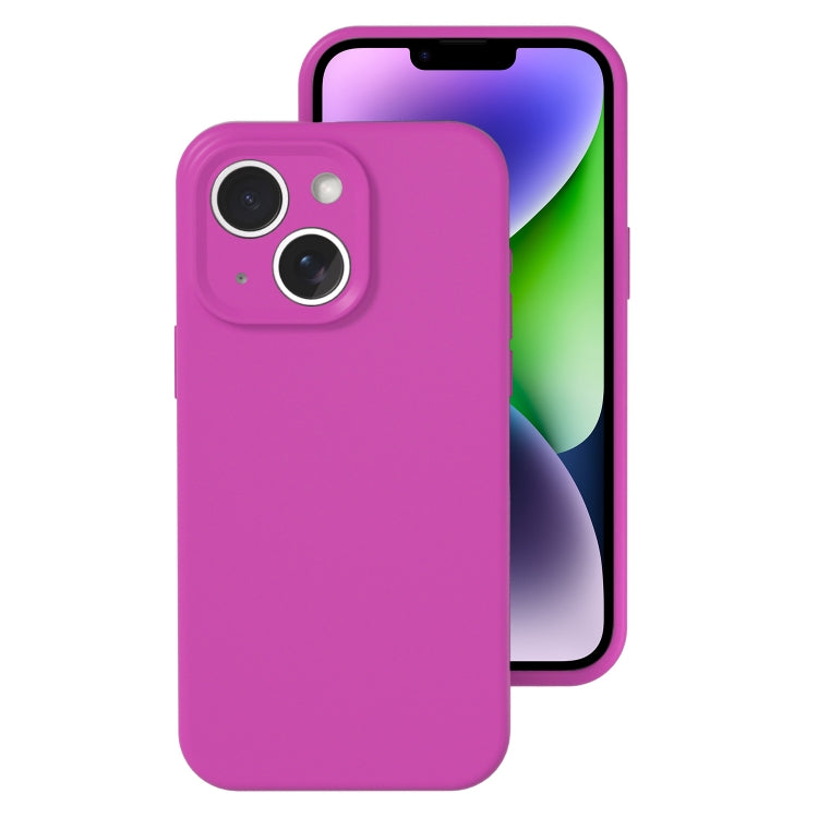 For iPhone 14 Precise Hole Liquid Silicone Jelly Color Full Coverage Phone Case