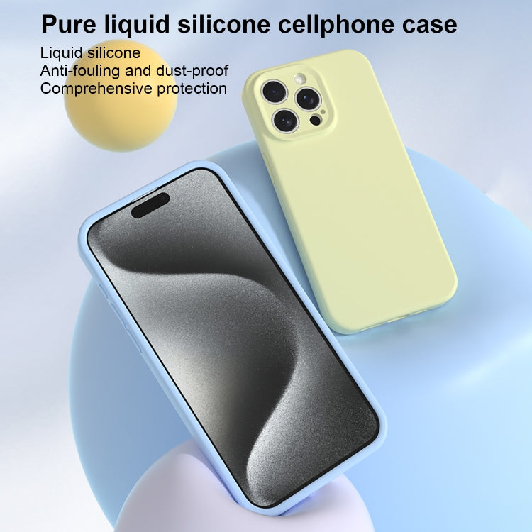 For iPhone 15 Pro Max Precise Hole Liquid Silicone Jelly Color Full Coverage Phone Case