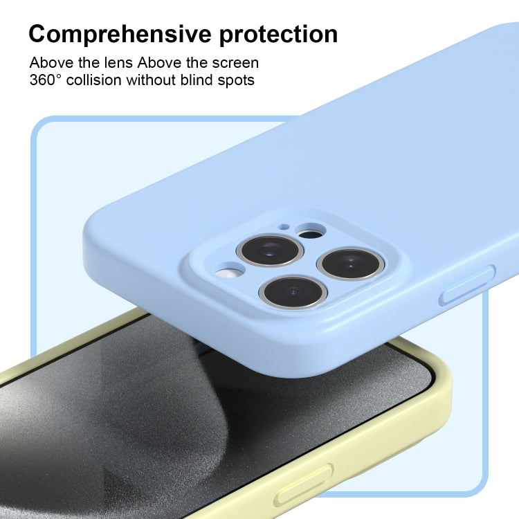 For iPhone 15 Pro Max Precise Hole Liquid Silicone Jelly Color Full Coverage Phone Case