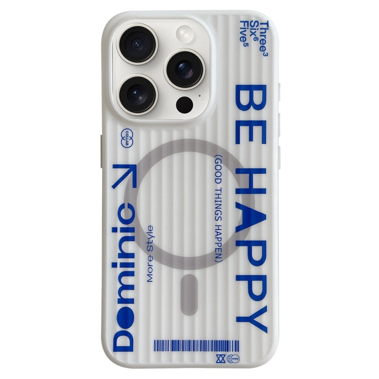 For iPhone 15 Pro Max Striped Skin Feel Magnetic Magsafe Phone Case