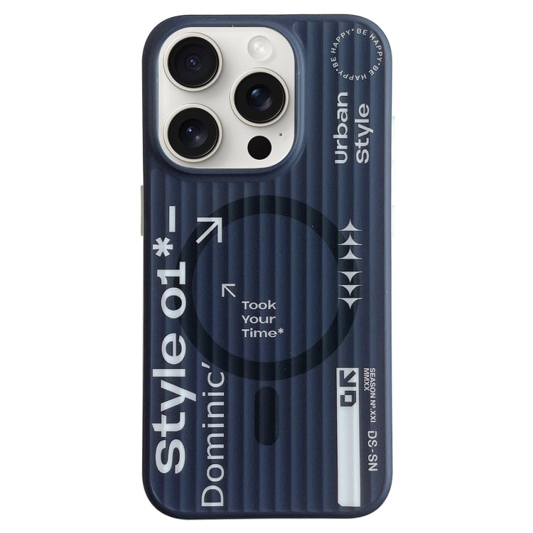 For iPhone 12 Pro Max Striped Skin Feel Magnetic Magsafe Phone Case