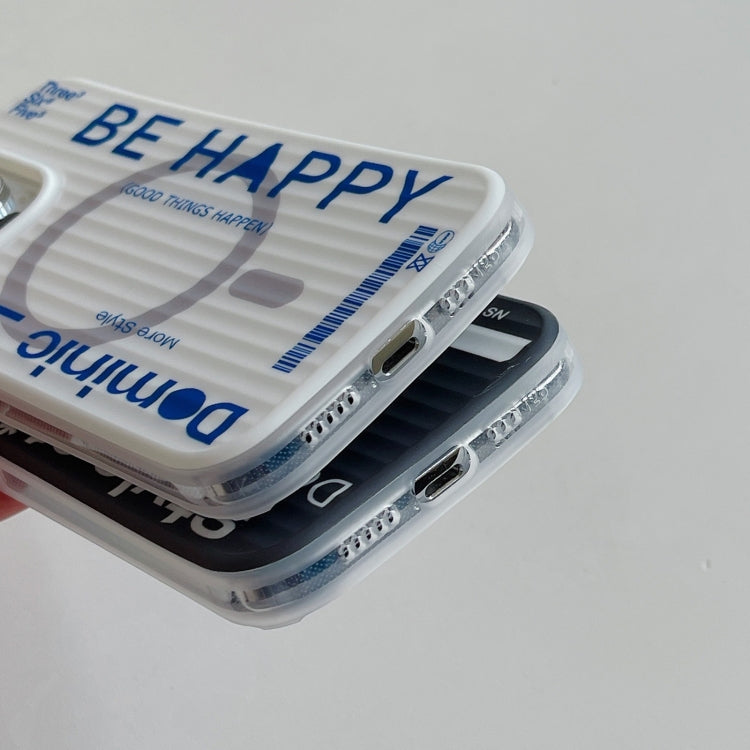 For iPhone 13 Pro Max Striped Skin Feel Magnetic Magsafe Phone Case
