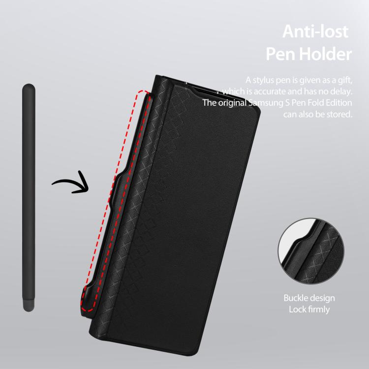 For Samsung Galaxy Z Fold7 5G DUX DUCIS Bril Series PU + TPU Phone Case with Pen Slot