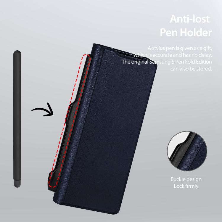 For Samsung Galaxy Z Fold7 5G DUX DUCIS Bril Series PU + TPU Phone Case with Pen Slot