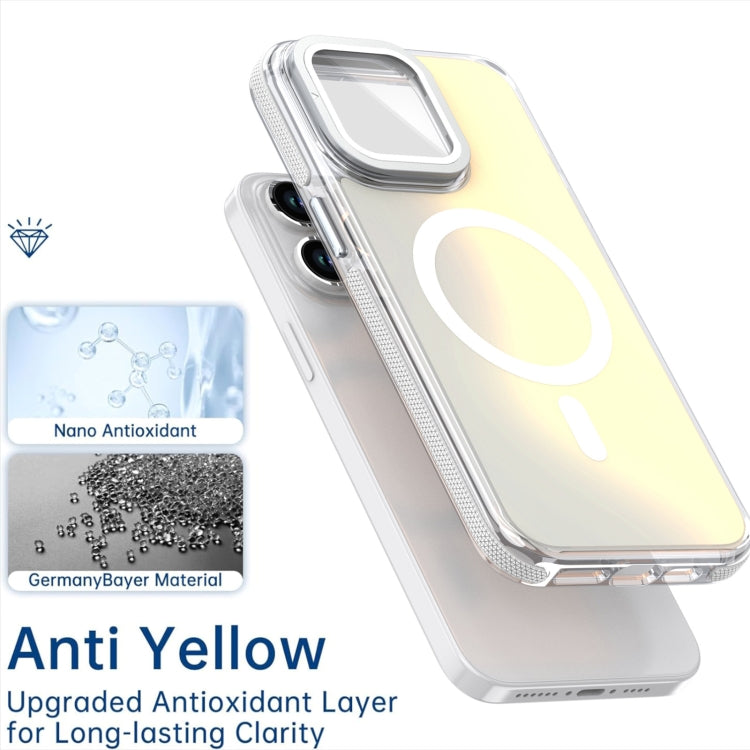 For iPhone 13 Pro MagSafe Gradient Color Lens Film Phone Case with Lens Fold Holder