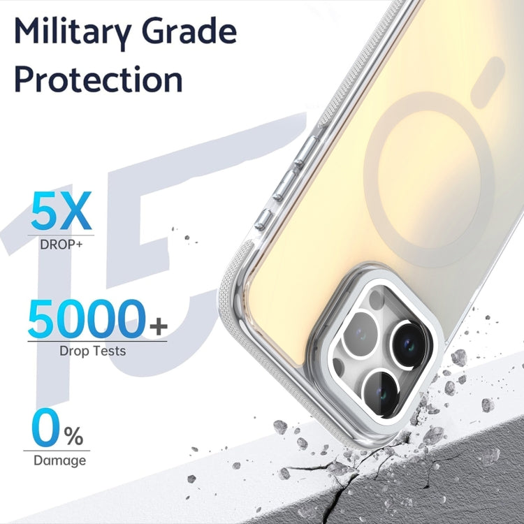 For iPhone 14 / 13 MagSafe Gradient Color Lens Film Phone Case with Lens Fold Holder
