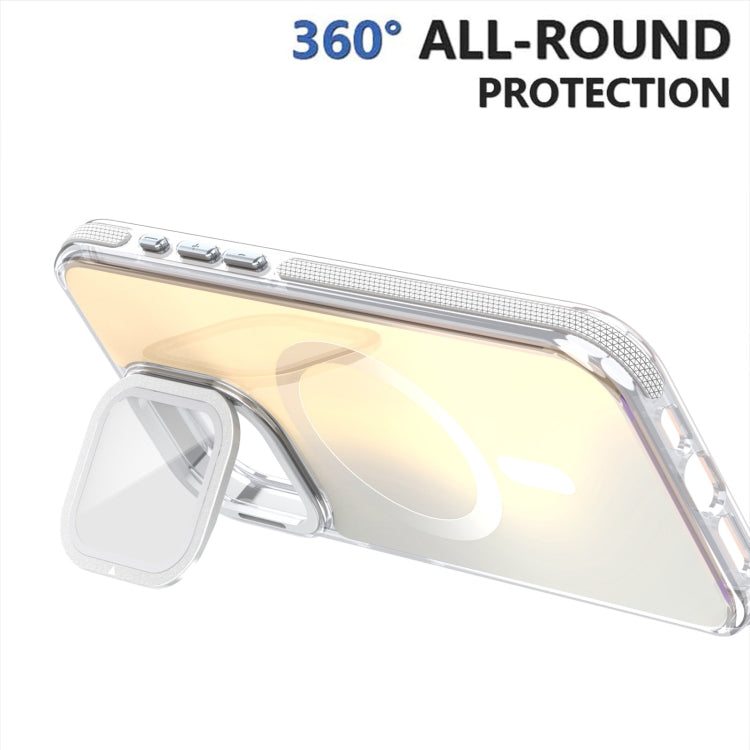 For iPhone 14 Pro Max MagSafe Gradient Color Lens Film Phone Case with Lens Fold Holder