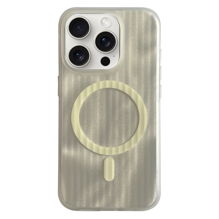 For iPhone 15 Pro Max Striped Skin Feel Magnetic Magsafe Phone Case