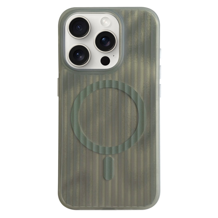 For iPhone 14 Pro Max Striped Skin Feel Magnetic Magsafe Phone Case