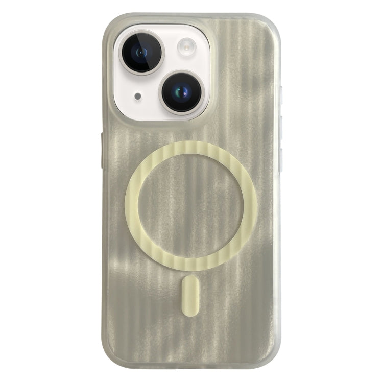 For iPhone 13 Striped Skin Feel Magnetic Magsafe Phone Case