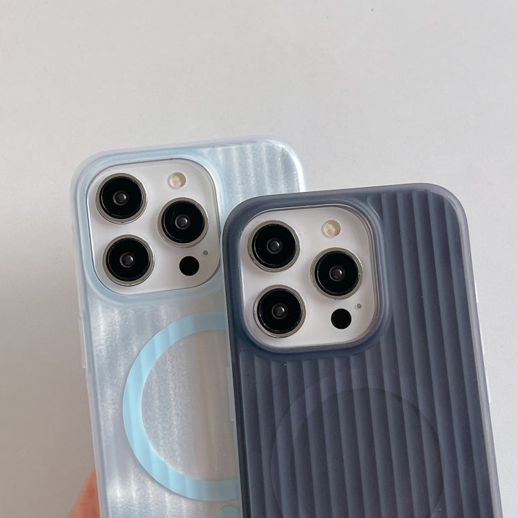 For iPhone 14 Pro Striped Skin Feel Magnetic Magsafe Phone Case