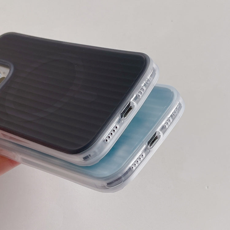 For iPhone 14 Pro Striped Skin Feel Magnetic Magsafe Phone Case