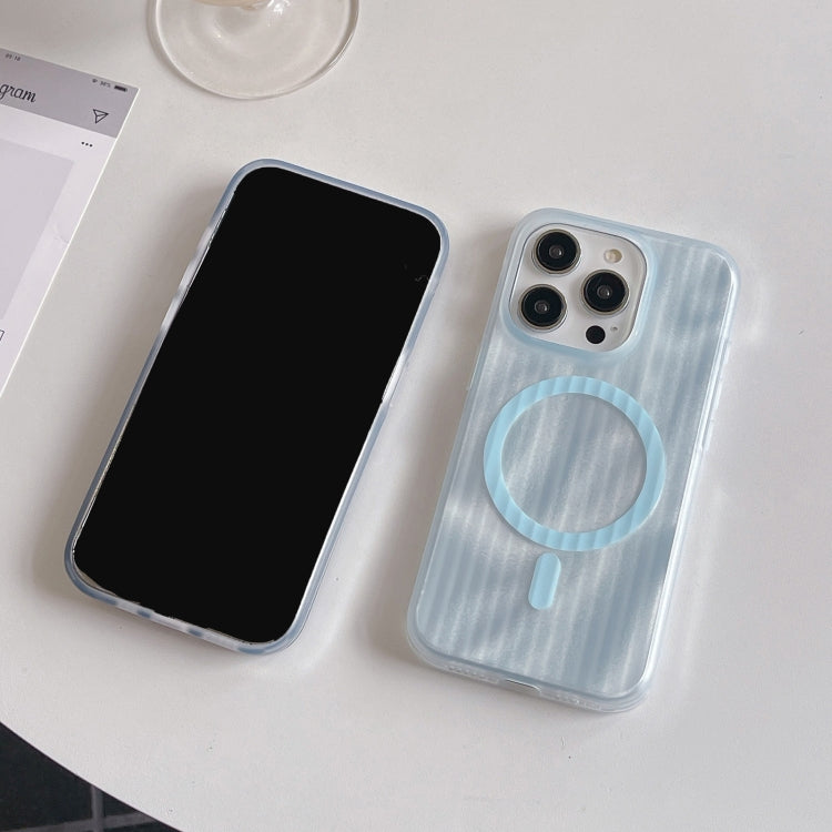 For iPhone 14 Pro Striped Skin Feel Magnetic Magsafe Phone Case