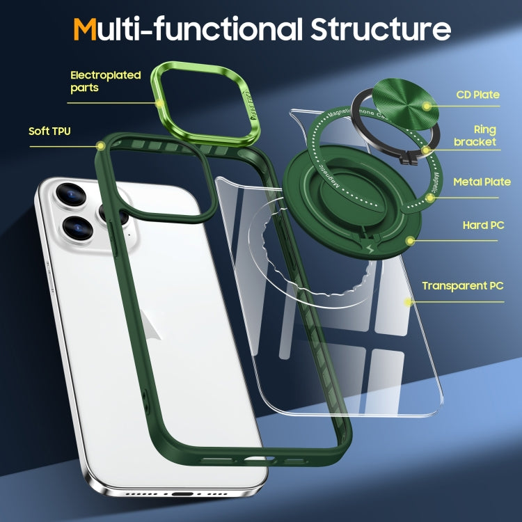 For iPhone 16 Pro Max Magnetic Rotating Ring Holder Phone Case