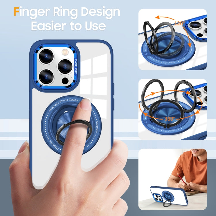 For iPhone 16 Pro Max Magnetic Rotating Ring Holder Phone Case