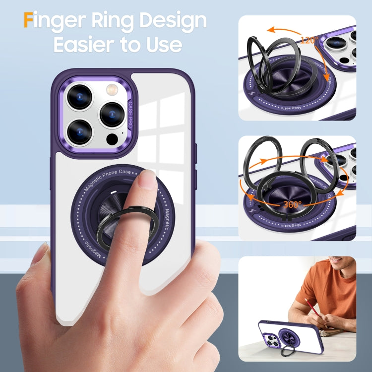 For iPhone 16 Pro Max Magnetic Rotating Ring Holder Phone Case
