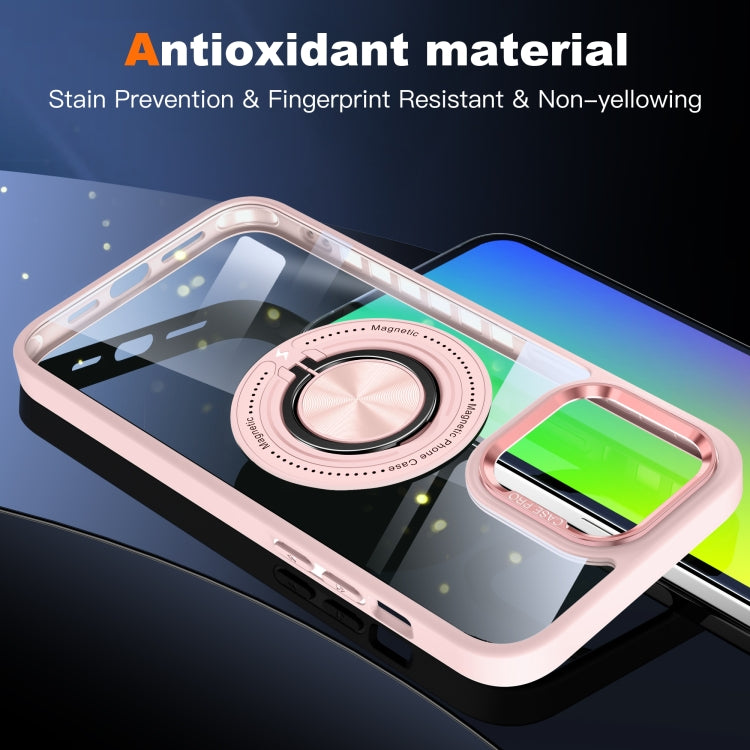 For iPhone 16 Pro Magnetic Rotating Ring Holder Phone Case