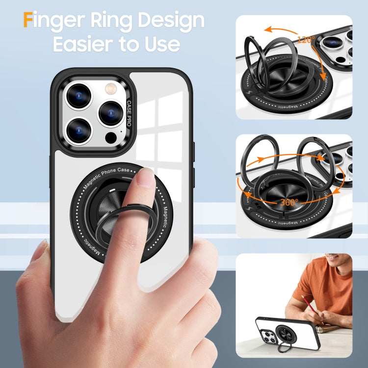 For iPhone 16 Pro Magnetic Rotating Ring Holder Phone Case
