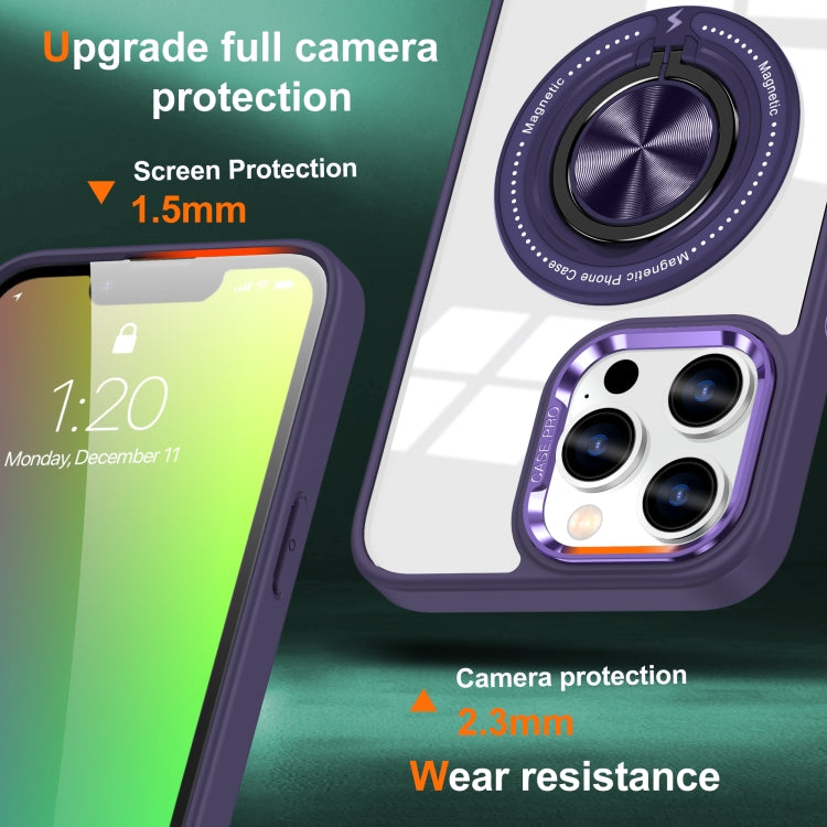 For iPhone 16 Pro Magnetic Rotating Ring Holder Phone Case