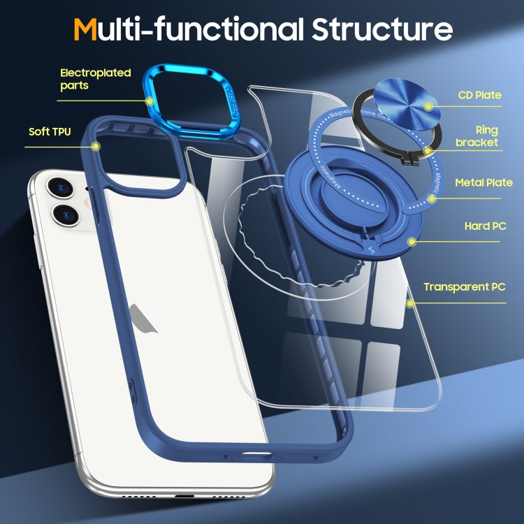 For iPhone 16 Plus Magnetic Rotating Ring Holder Phone Case
