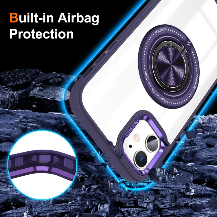 For iPhone 16 Plus Magnetic Rotating Ring Holder Phone Case