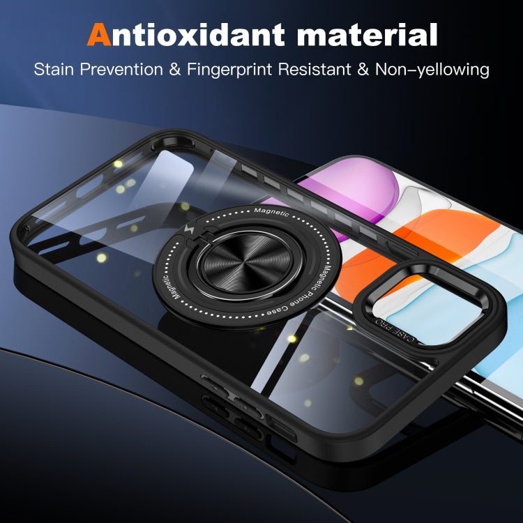 For iPhone 16 Magnetic Rotating Ring Holder Phone Case