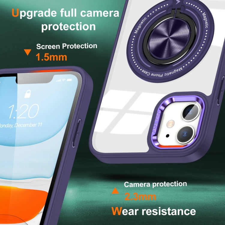 For iPhone 16 Magnetic Rotating Ring Holder Phone Case