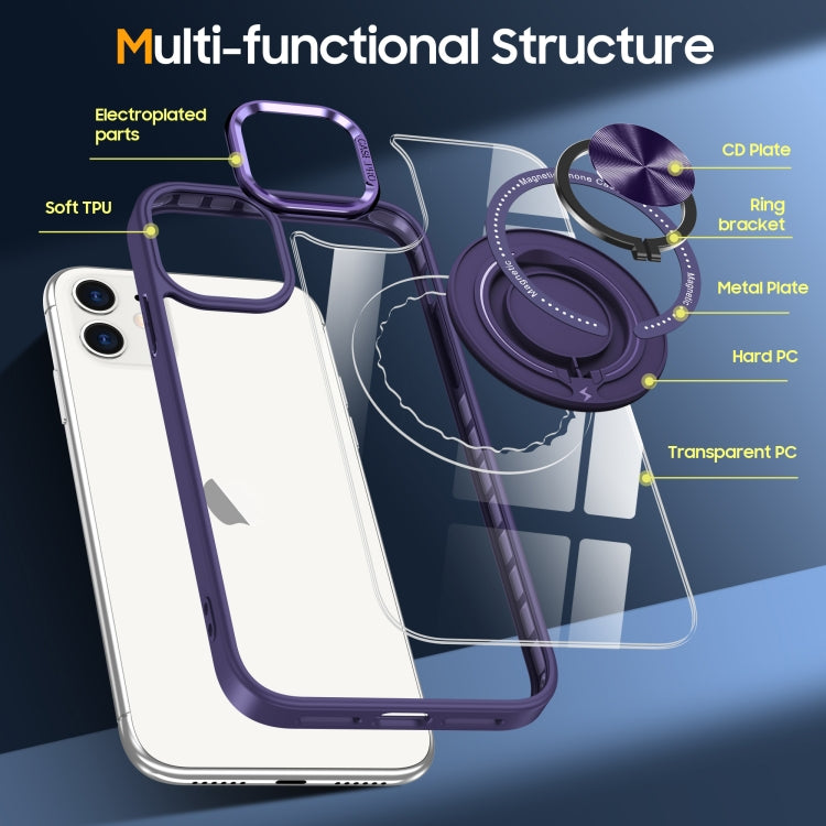 For iPhone 16 Magnetic Rotating Ring Holder Phone Case